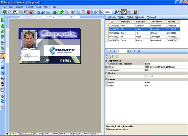 The most versatile identity card design software! great Screen Shot